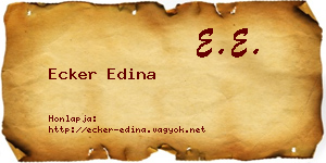 Ecker Edina névjegykártya